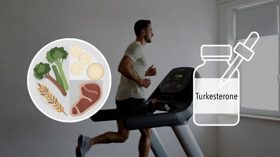 healthy person running in treadmill with the right food and supplements